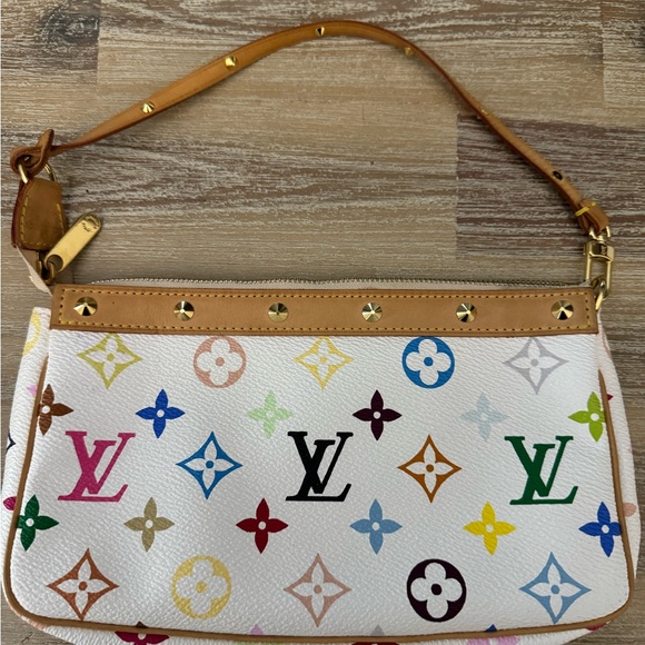 Rare, authentic Louis Vuitton multi-colored pouchette in excellent condition. - Picture 2 of 7